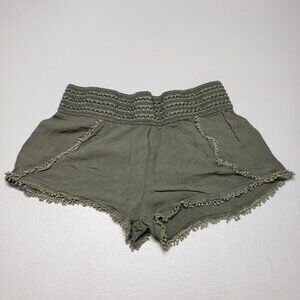 no boundaries olive green boho mid rise shorts women's size large